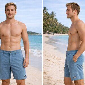 Quiksilver Men's Union Amphibian Hybrid  Blue-Green Short 30 Waist NWT